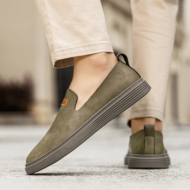 Herrenmode Leder-Fahrerschuhe Freizeitschuhe aus Leder Slipper | 23004
