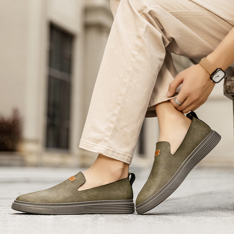 Herrenmode Leder-Fahrerschuhe Freizeitschuhe aus Leder Slipper | 23004