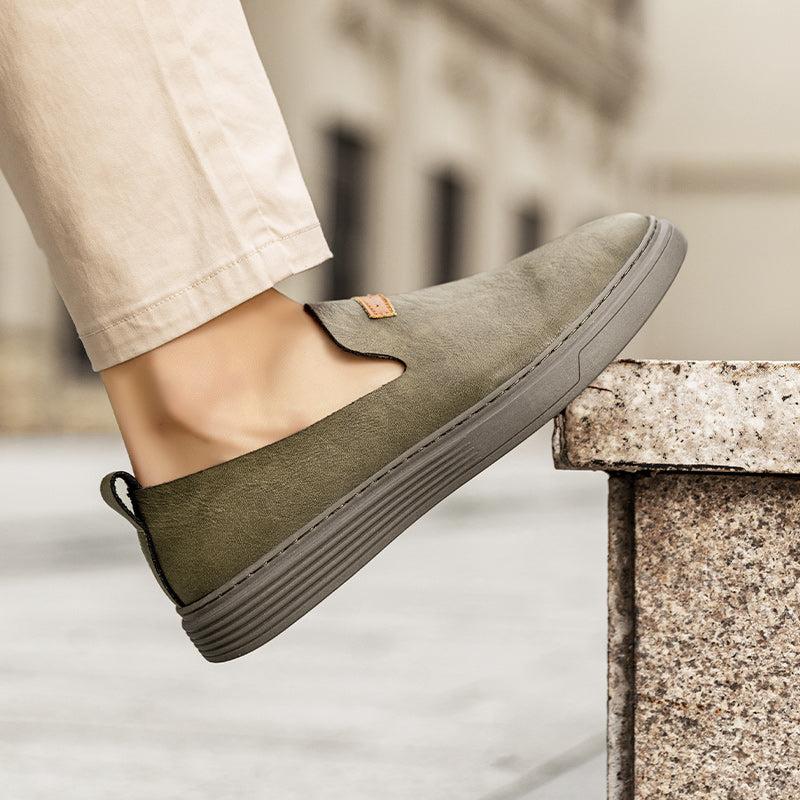 Herrenmode Leder-Fahrerschuhe Freizeitschuhe aus Leder Slipper | 23004