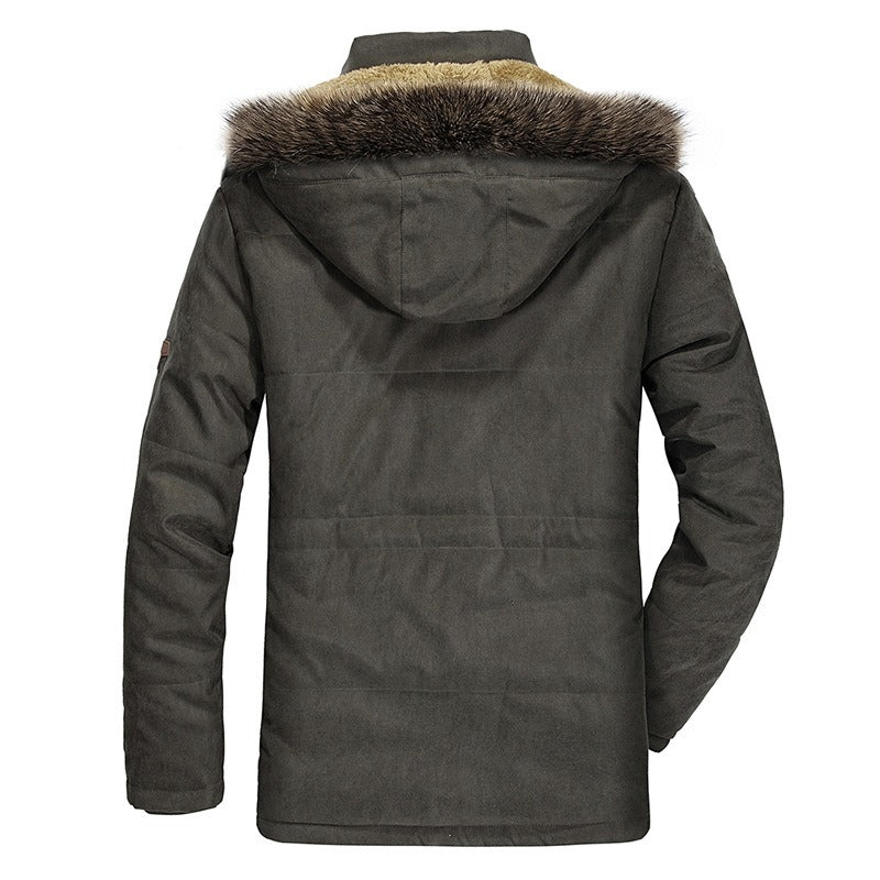 Herren-Baumwolljacke mit Kapuze, dickes Fleecefutter, schmaler Mantel, Parkas, warm, lässig | 7176