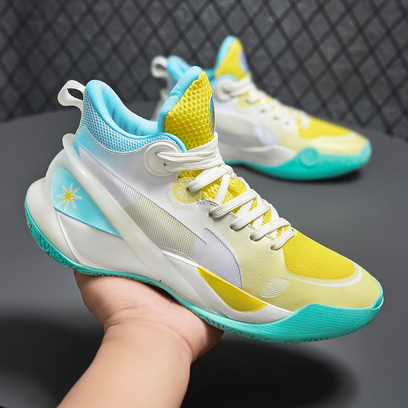 Herren High-Top-Basketballschuhe, leuchtende Sport-Sneaker mit verbessertem Grip für Leistung | 8010