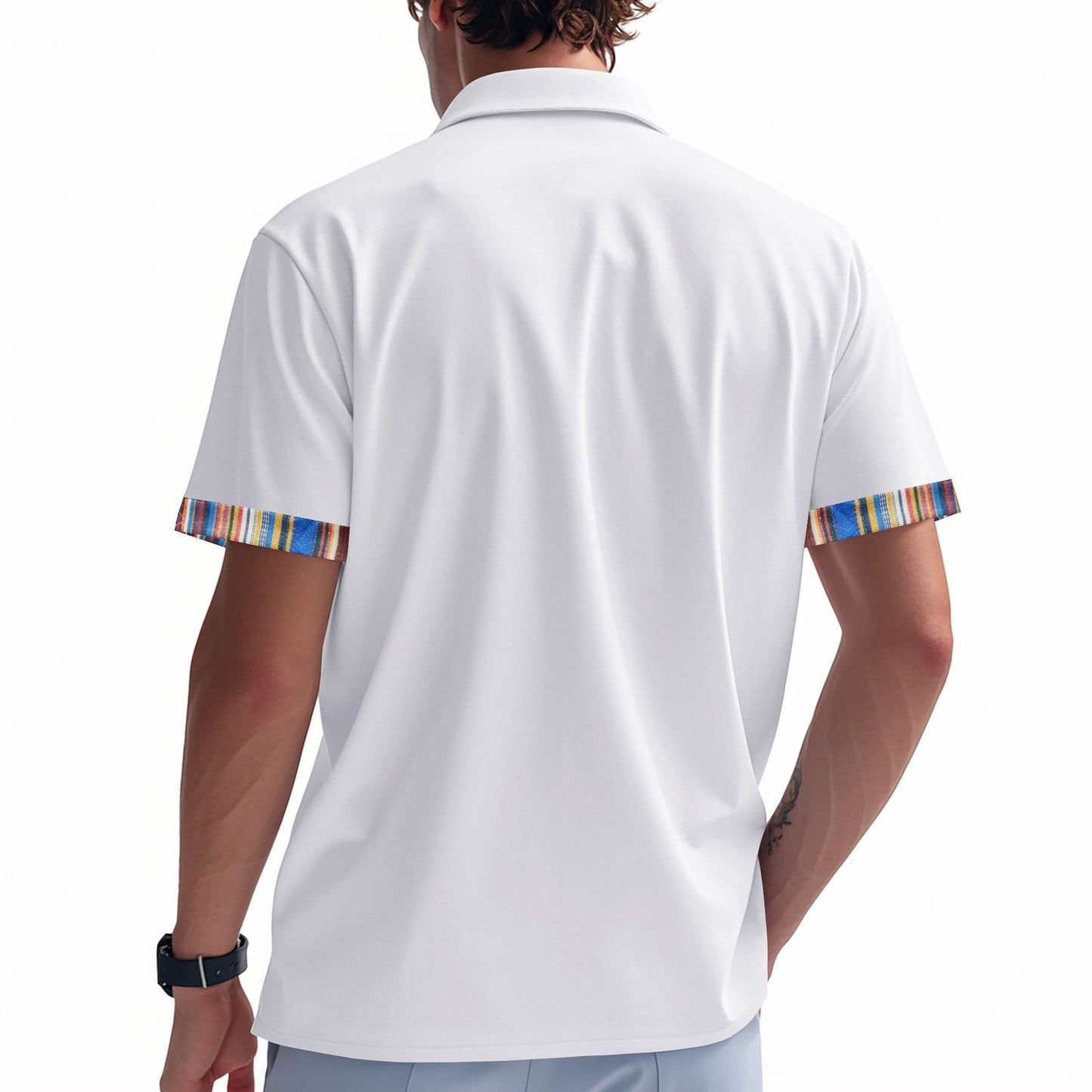 Herren Sommer Slim-Fit Bohemian Kontrastärmel Hemd - Leichtes Luxus Casual Kurzarm Top | YH-6