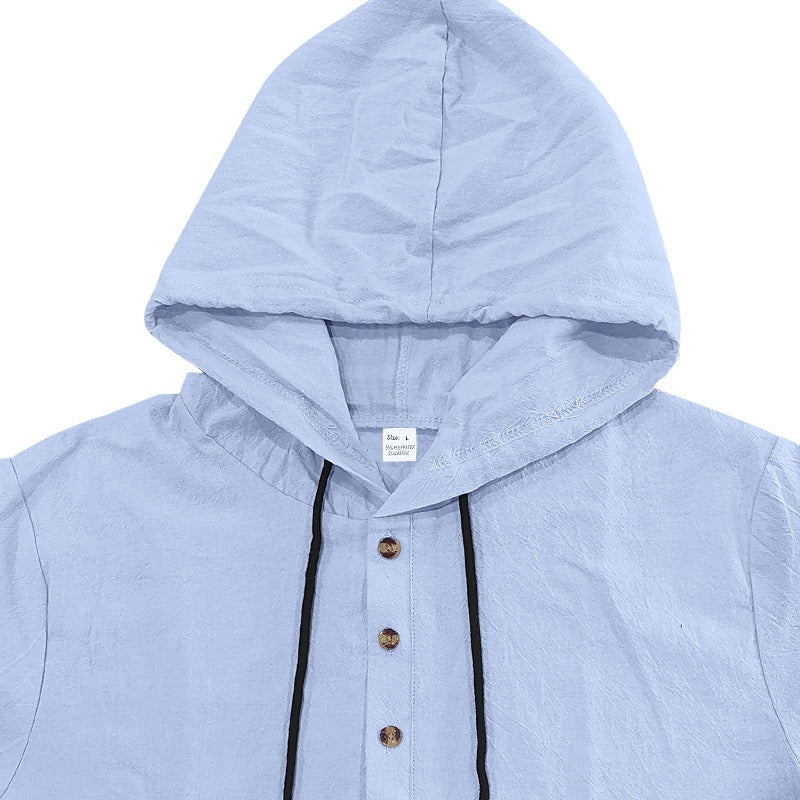 Lässiges Herren-Hoodie aus Leinen – Leicht, lässig & cool im Küstenstil | YH-CW15