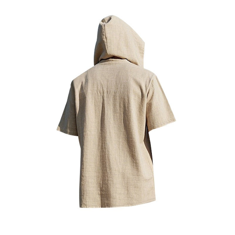 Lässiges Herren-Hoodie aus Leinen – Leicht, lässig & cool im Küstenstil | YH-CW15
