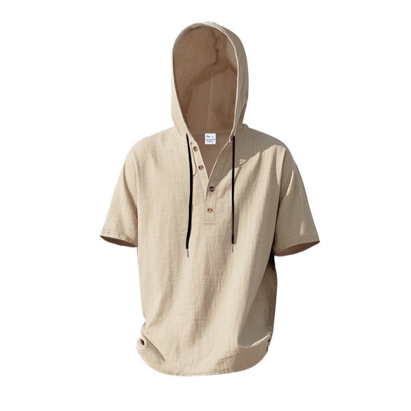 Lässiges Herren-Hoodie aus Leinen – Leicht, lässig & cool im Küstenstil | YH-CW15