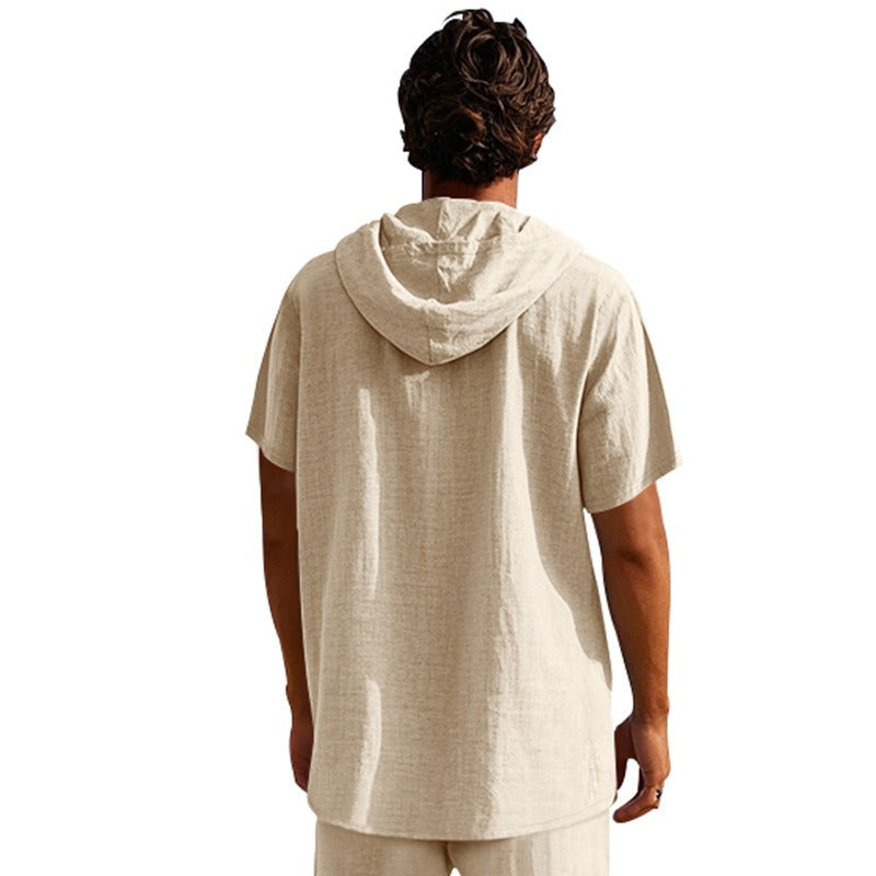 Lässiges Herren-Hoodie aus Leinen – Leicht, lässig & cool im Küstenstil | YH-CW15