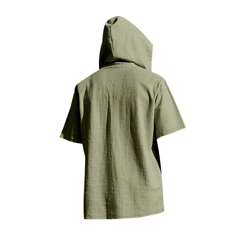 Lässiges Herren-Hoodie aus Leinen – Leicht, lässig & cool im Küstenstil | YH-CW15