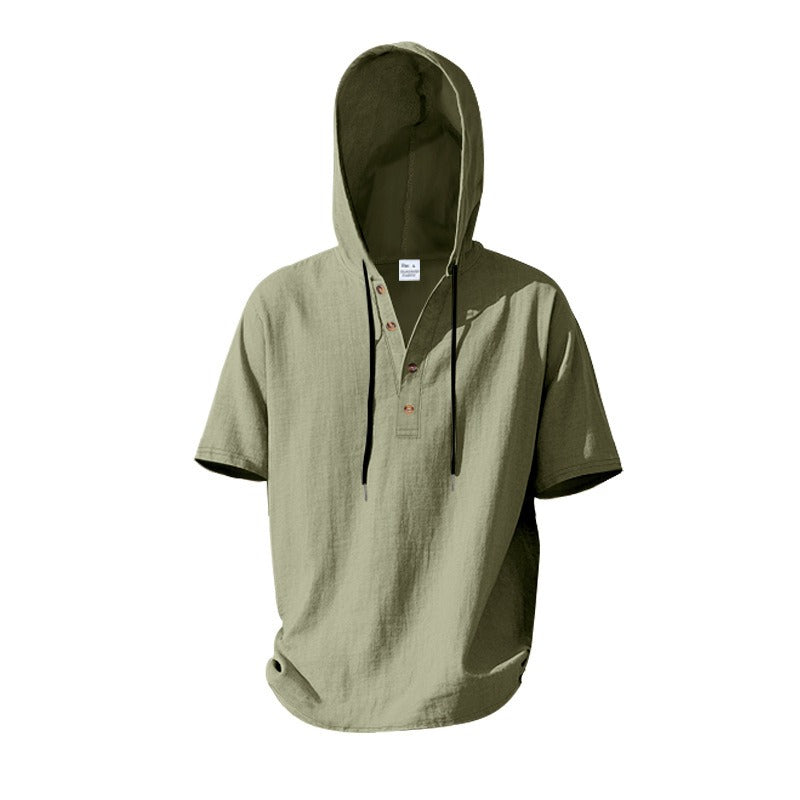 Lässiges Herren-Hoodie aus Leinen – Leicht, lässig & cool im Küstenstil | YH-CW15