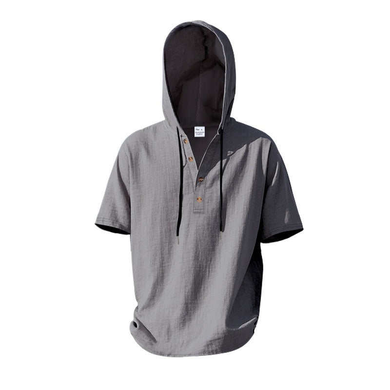Lässiges Herren-Hoodie aus Leinen – Leicht, lässig & cool im Küstenstil | YH-CW15