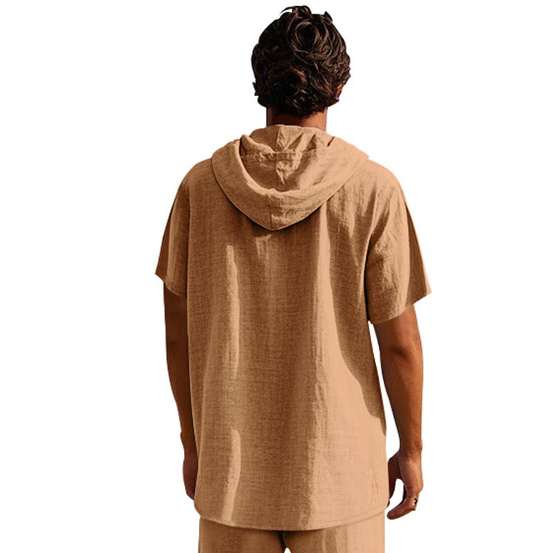 Lässiges Herren-Hoodie aus Leinen – Leicht, lässig & cool im Küstenstil | YH-CW15