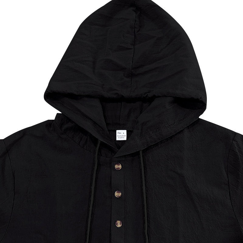 Lässiges Herren-Hoodie aus Leinen – Leicht, lässig & cool im Küstenstil | YH-CW15