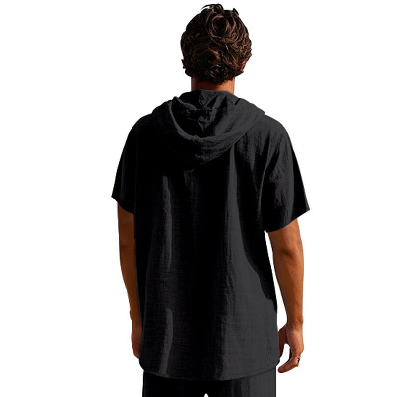 Lässiges Herren-Hoodie aus Leinen – Leicht, lässig & cool im Küstenstil | YH-CW15