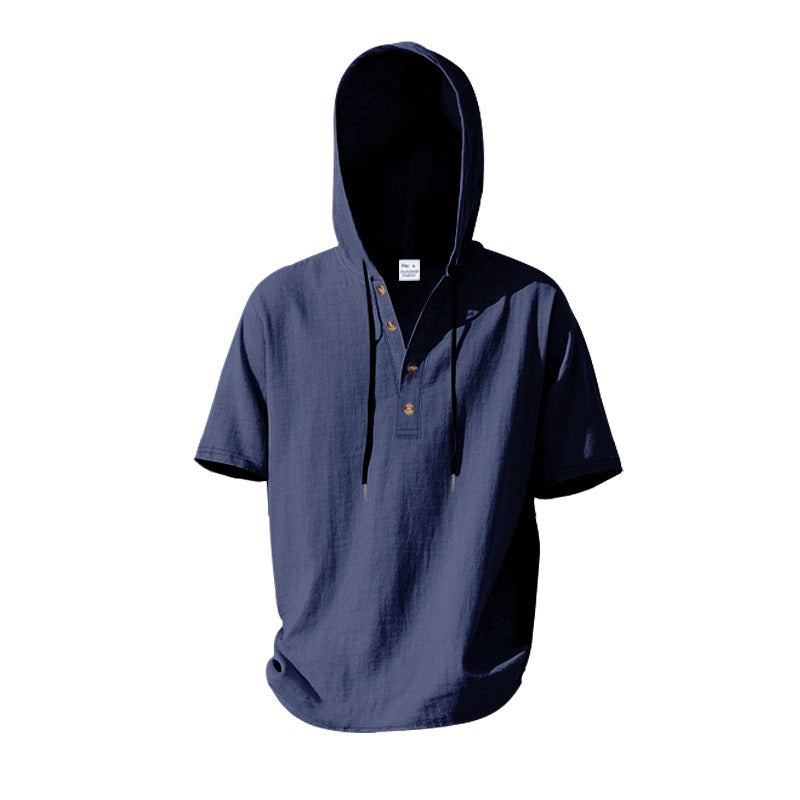Lässiges Herren-Hoodie aus Leinen – Leicht, lässig & cool im Küstenstil | YH-CW15