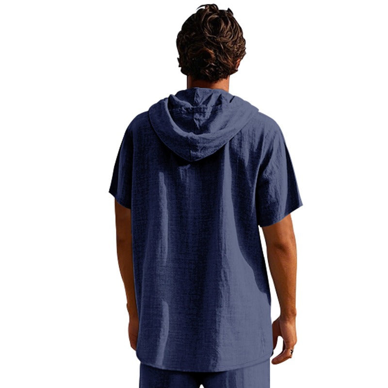 Lässiges Herren-Hoodie aus Leinen – Leicht, lässig & cool im Küstenstil | YH-CW15
