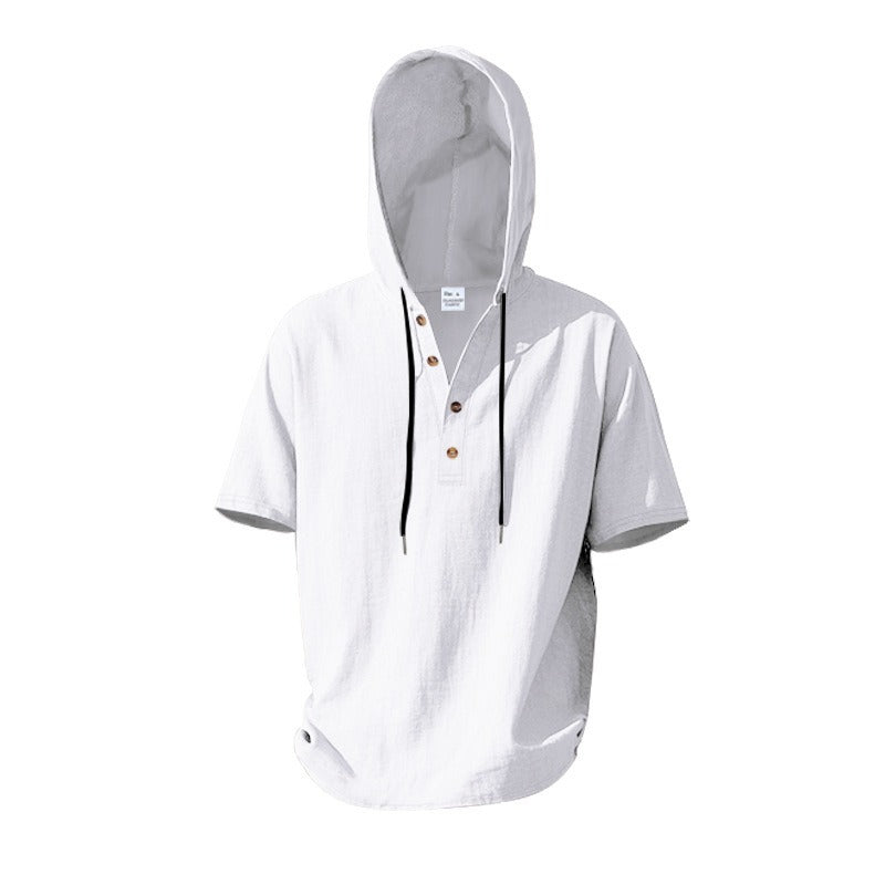 Lässiges Herren-Hoodie aus Leinen – Leicht, lässig & cool im Küstenstil | YH-CW15