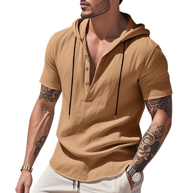 Lässiges Herren-Hoodie aus Leinen – Leicht, lässig & cool im Küstenstil | YH-CW15