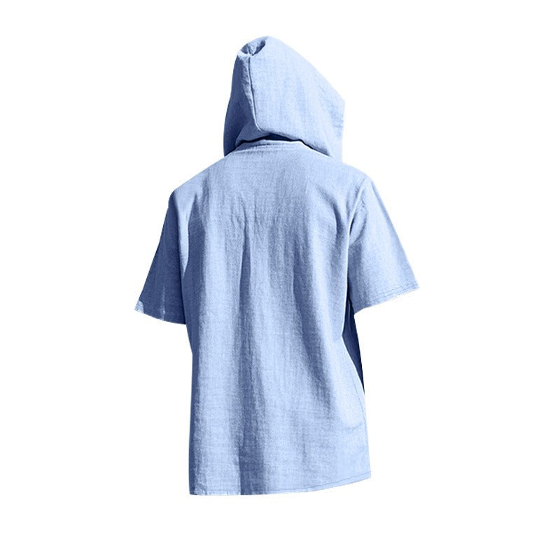 Lässiges Herren-Hoodie aus Leinen – Leicht, lässig & cool im Küstenstil | YH-CW15