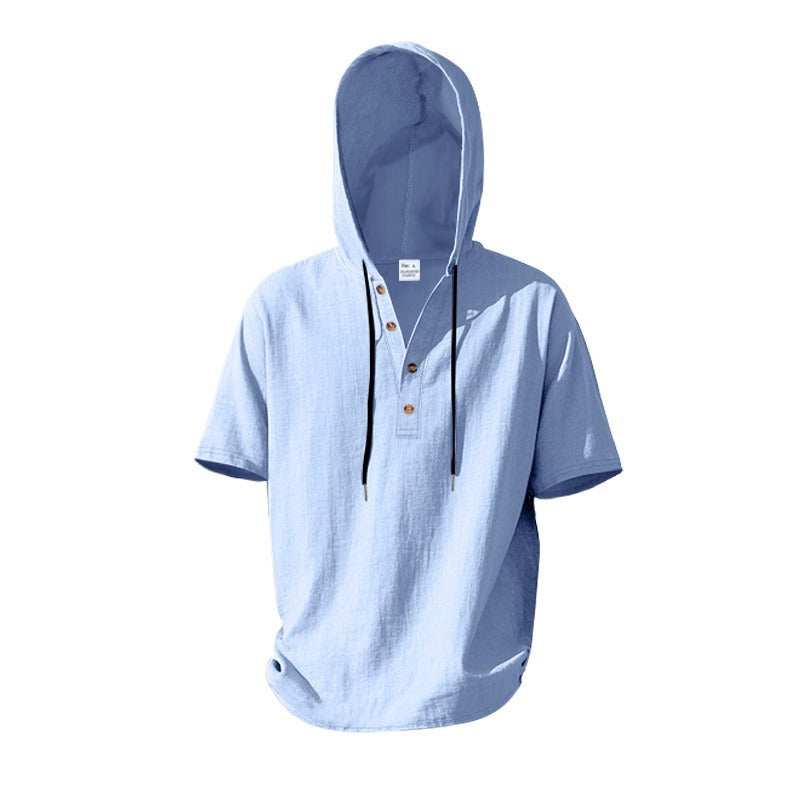 Lässiges Herren-Hoodie aus Leinen – Leicht, lässig & cool im Küstenstil | YH-CW15