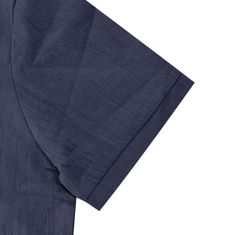 Herren-Poloshirt aus Leinen im britischen Gentleman-Stil, lockere Passform, Sommer, kurze Ärmel | YHBKCS-20