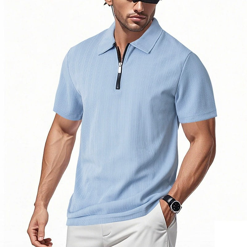 Herren Slim-Fit Stretch Jacquard Poloshirt – 2025 Frühjahr/Sommer Casual Top | YHZH-17