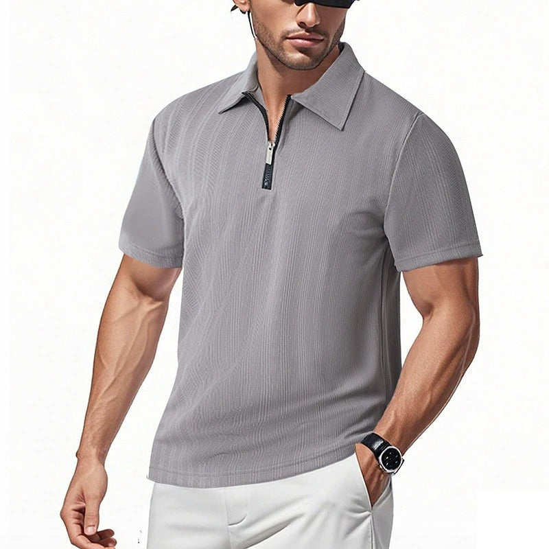 Herren Slim-Fit Stretch Jacquard Poloshirt – 2025 Frühjahr/Sommer Casual Top | YHZH-17