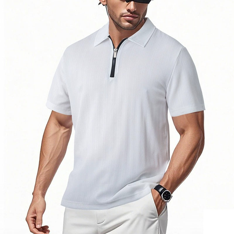 Herren Slim-Fit Stretch Jacquard Poloshirt – 2025 Frühjahr/Sommer Casual Top | YHZH-17