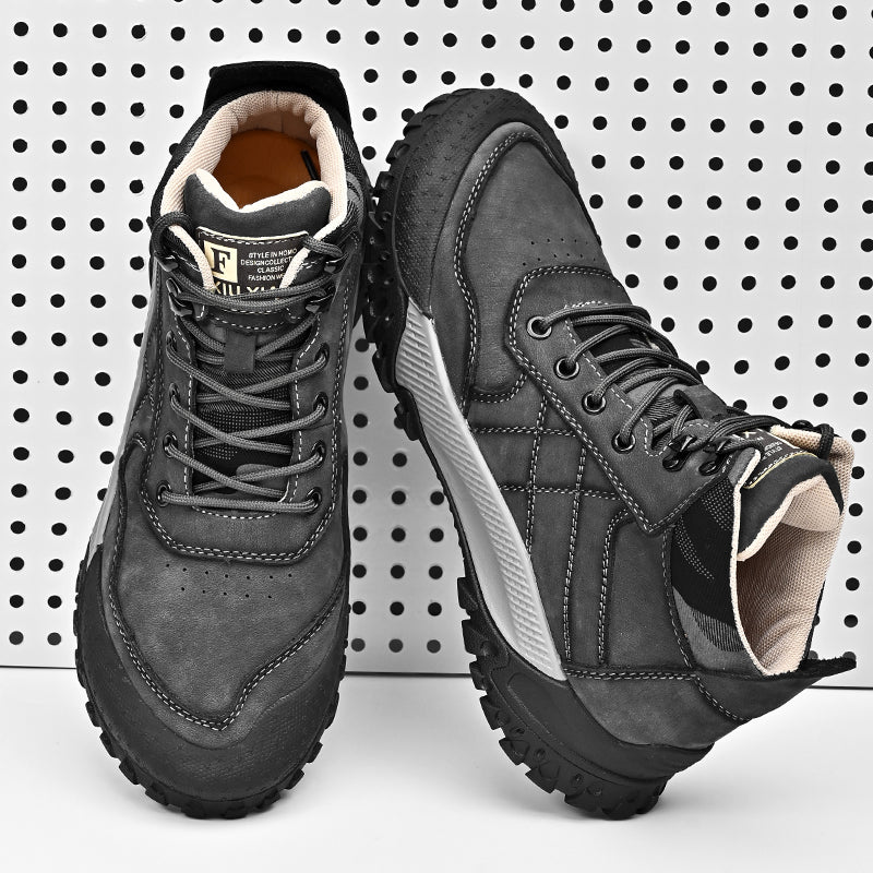 Herren-Wanderschuhe aus echtem Leder, High-Top-Outdoor-Martin-Stiefel und trendiges Schuhwerk | 2319