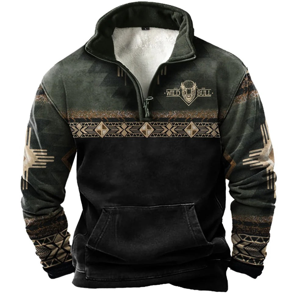 Herrenmode Pullover mit halbem Reißverschluss und Stehkragen, Slim Fit, Langarmpullover | D189