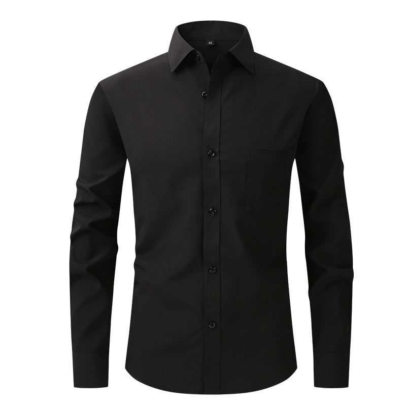 Herren Elastizität Formelles Hemd Langarm Hochzeit Slim Fit Bügelfreie Hemden Top | W7