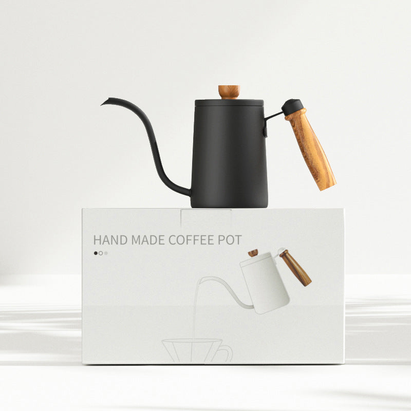 Pour Over Kaffeekessel – 600 ml Edelstahl-Handtropfkessel mit Holzgriff UK | NB-ZT2020