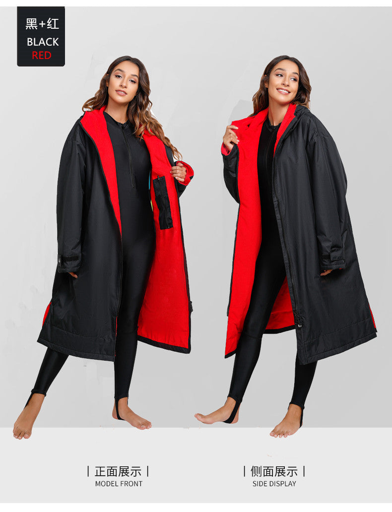 Unisex-Ganzjahres-Tarnkapuze – Wasserdichter Trockenmantel, winddichter Schwimmparka mit Handtuchfutter | SPFF889