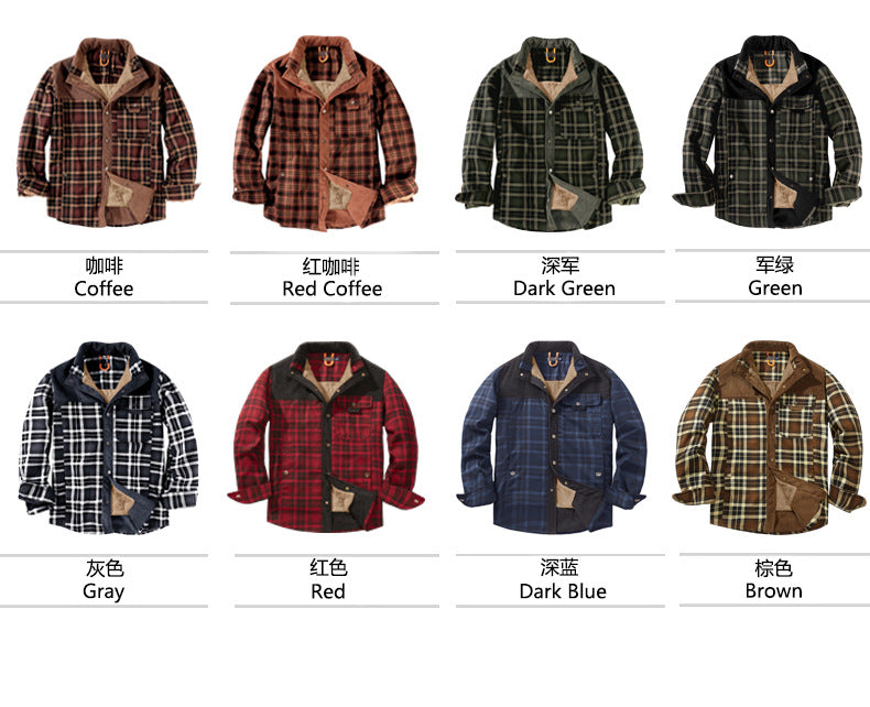 Herren Patchwork Cord Karo Hemd Jacke Übergröße Samtgefüttert Lässiges Winteroberteil | 3251