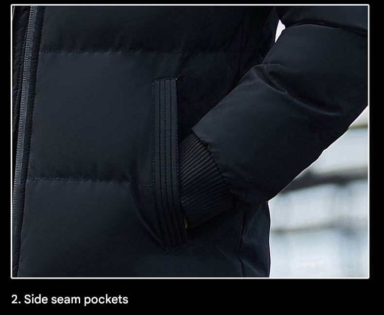Dicke Winter-Daunenjacke für Herren – Warmer Baumwollmantel mit Stehkragen für europäische Winter 8668
