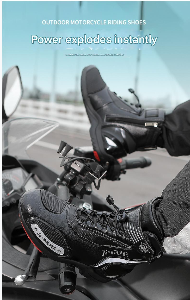 Designer Offroad Racing Motocross Stiefel Wasserdichte, rutschfeste, atmungsaktive Leder-Motorradschuhe | D98