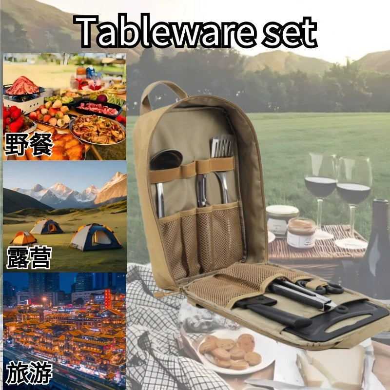 Aufbewahrungstasche für Outdoor-Camping-Besteck – Tragbarer Oxford-Reise-Organizer | AKM-318