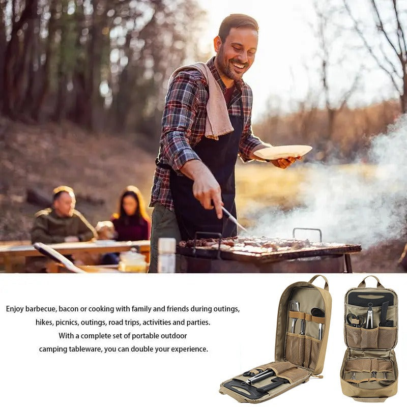 Aufbewahrungstasche für Outdoor-Camping-Besteck – Tragbarer Oxford-Reise-Organizer | AKM-318