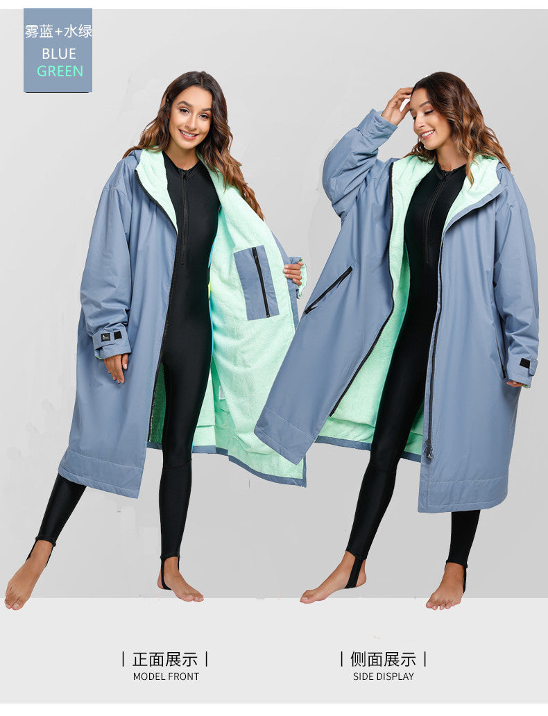 Unisex-Ganzjahres-Tarnkapuze – Wasserdichter Trockenmantel, winddichter Schwimmparka mit Handtuchfutter | SPFF889