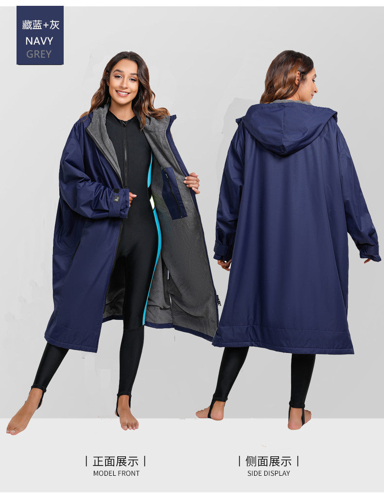 Unisex-Ganzjahres-Tarnkapuze – Wasserdichter Trockenmantel, winddichter Schwimmparka mit Handtuchfutter | SPFF889