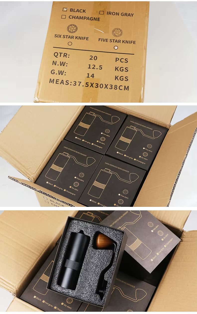 Premium-Kaffeemühle – 15 g tragbares Handkurbel-Kaffeemühlen-Geschenkset | 15G-NB2024