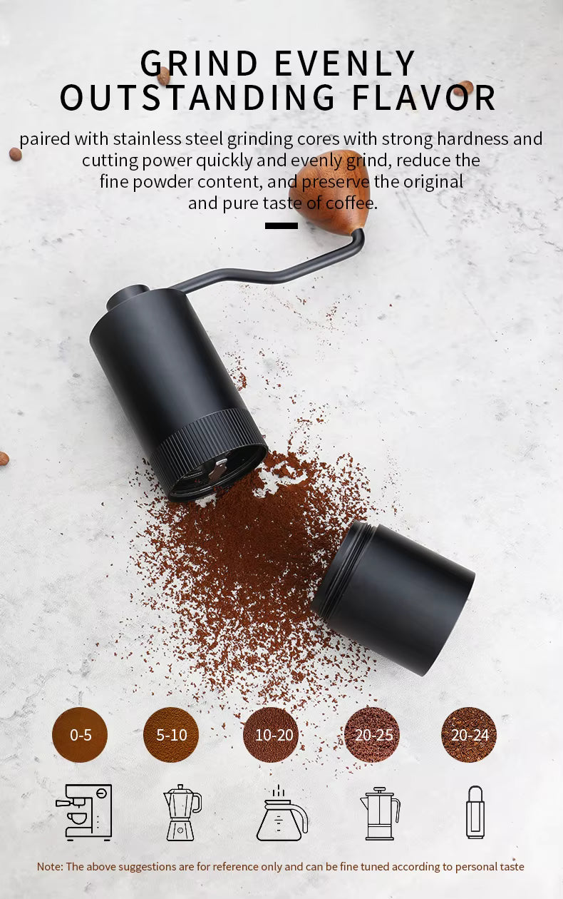 Premium-Kaffeemühle – 15 g tragbares Handkurbel-Kaffeemühlen-Geschenkset | 15G-NB2024