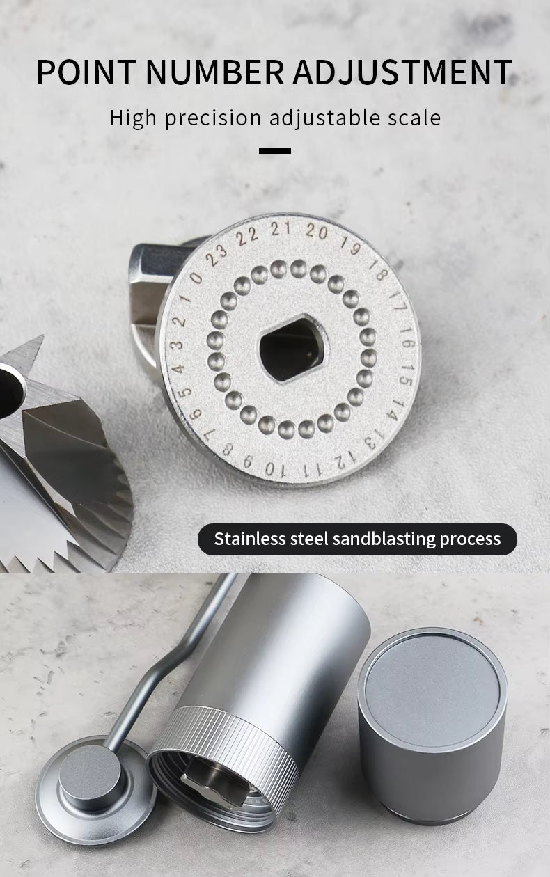 Premium-Kaffeemühle – 15 g tragbares Handkurbel-Kaffeemühlen-Geschenkset | 15G-NB2024
