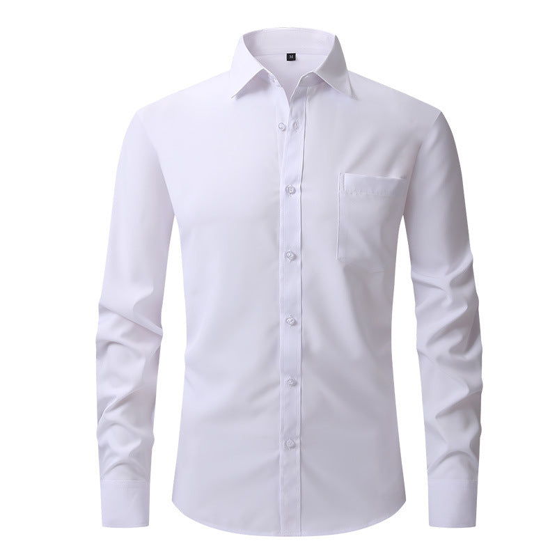Herren Elastizität Formelles Hemd Langarm Hochzeit Slim Fit Bügelfreie Hemden Top | W7
