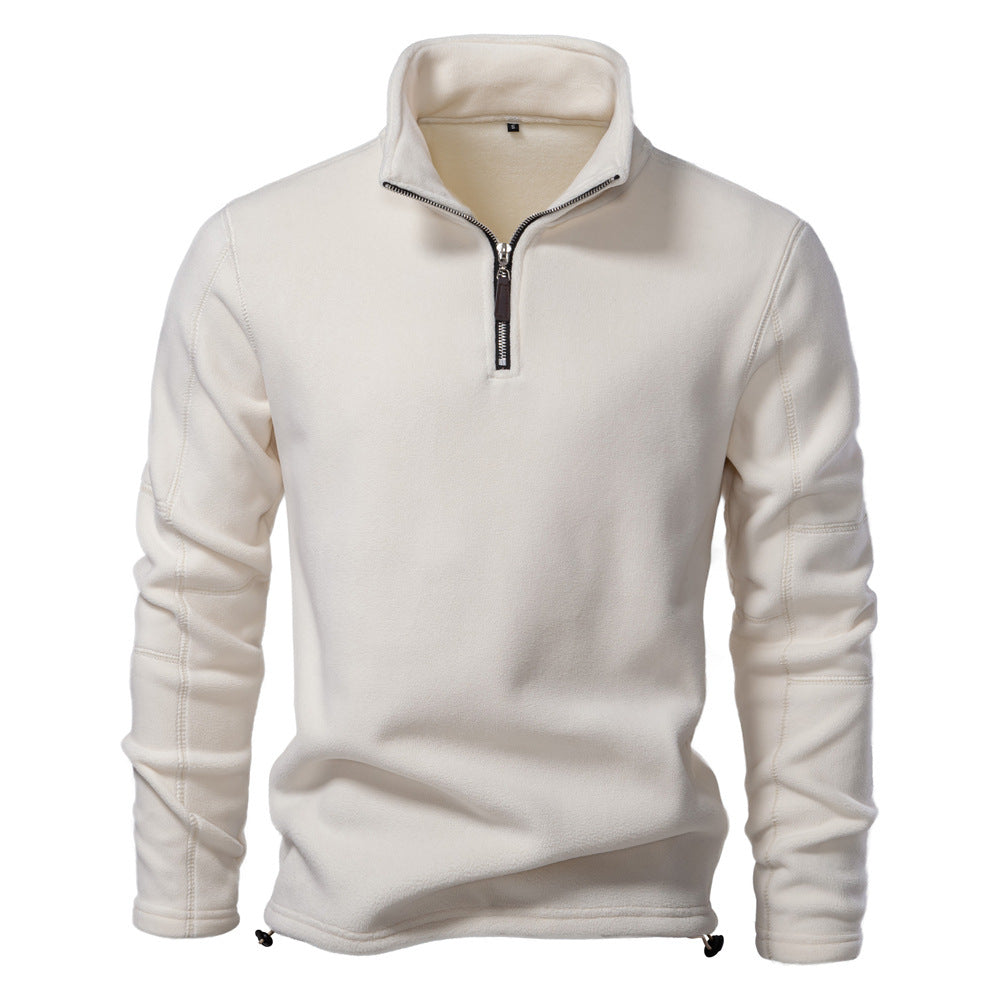 Herren Fleece Pullover Sweatshirts | Herbst-Winter 2025 Europa Mode | Half-Zip Stehkragen Tops | HD08