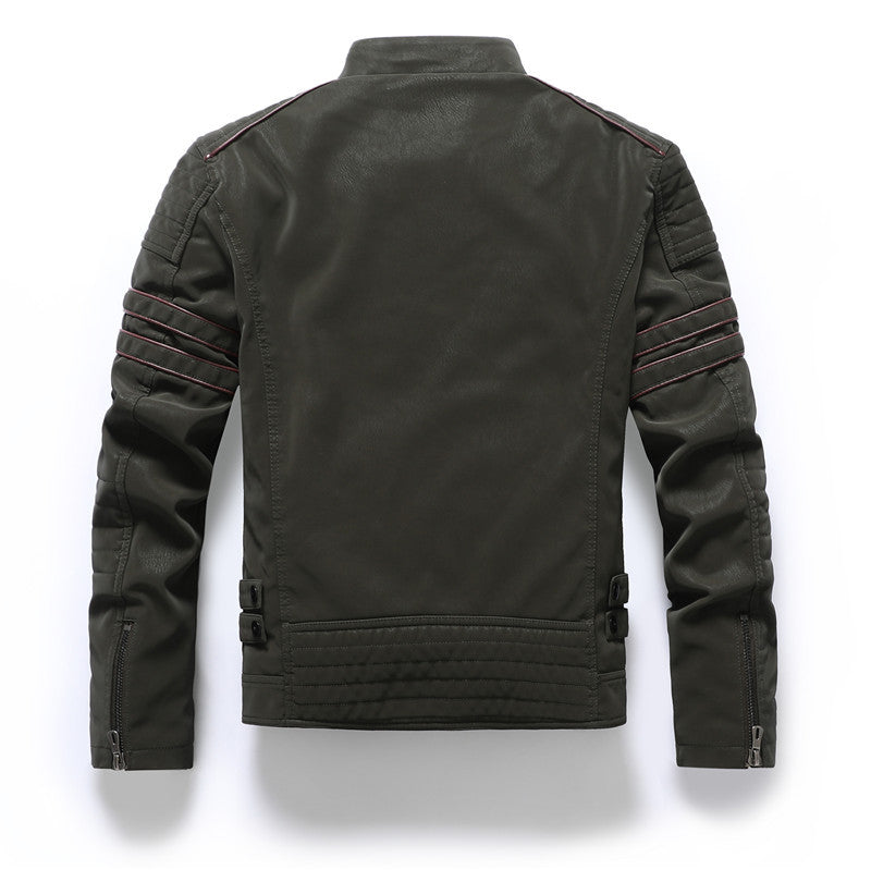 Herren PU-gebürstete weiche Wildlederjacke, modischer Blazer mit mehreren Stickereien | 8809