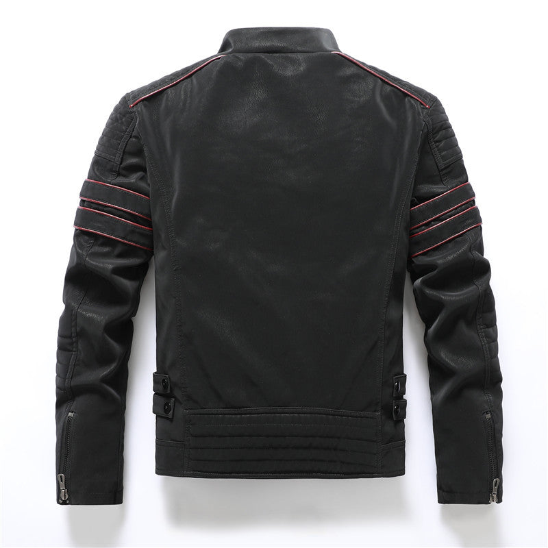 Herren PU-gebürstete weiche Wildlederjacke, modischer Blazer mit mehreren Stickereien | 8809