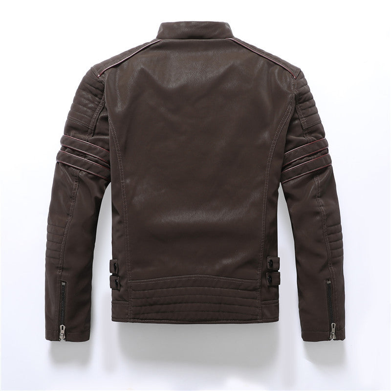 Herren PU-gebürstete weiche Wildlederjacke, modischer Blazer mit mehreren Stickereien | 8809