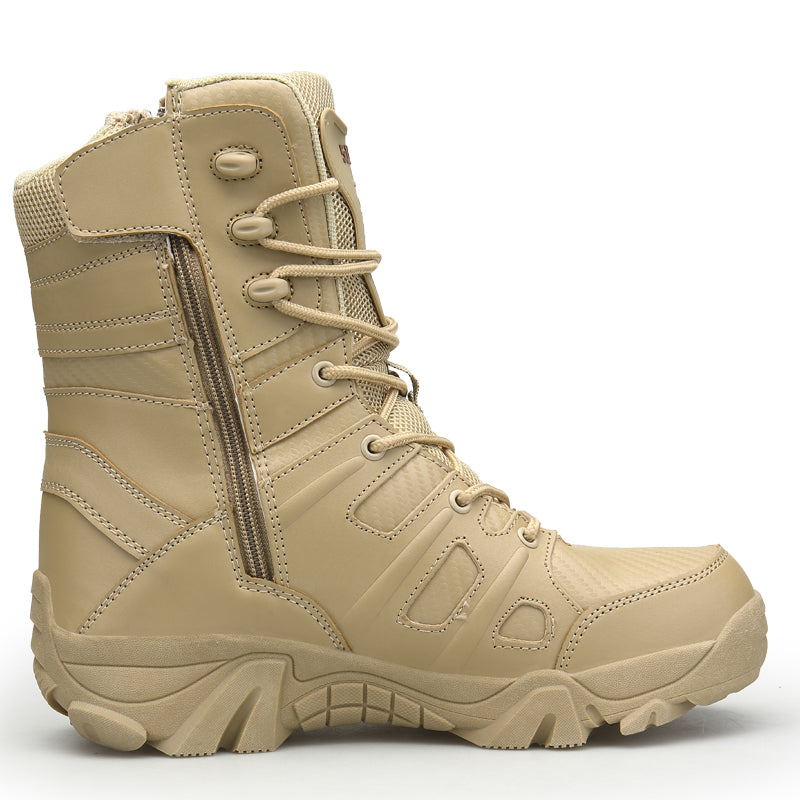 Militärische Kampfstiefel mit hohem Schaft, Sicherheitsschuhe mit seitlichem Reißverschluss | 067