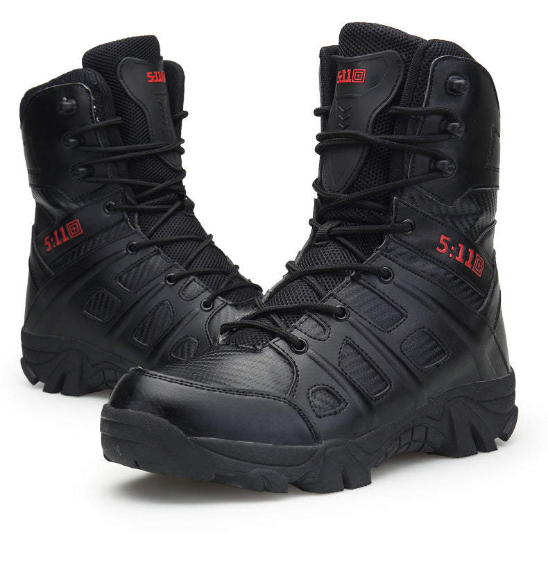 Militärische Kampfstiefel mit hohem Schaft, Sicherheitsschuhe mit seitlichem Reißverschluss | 067