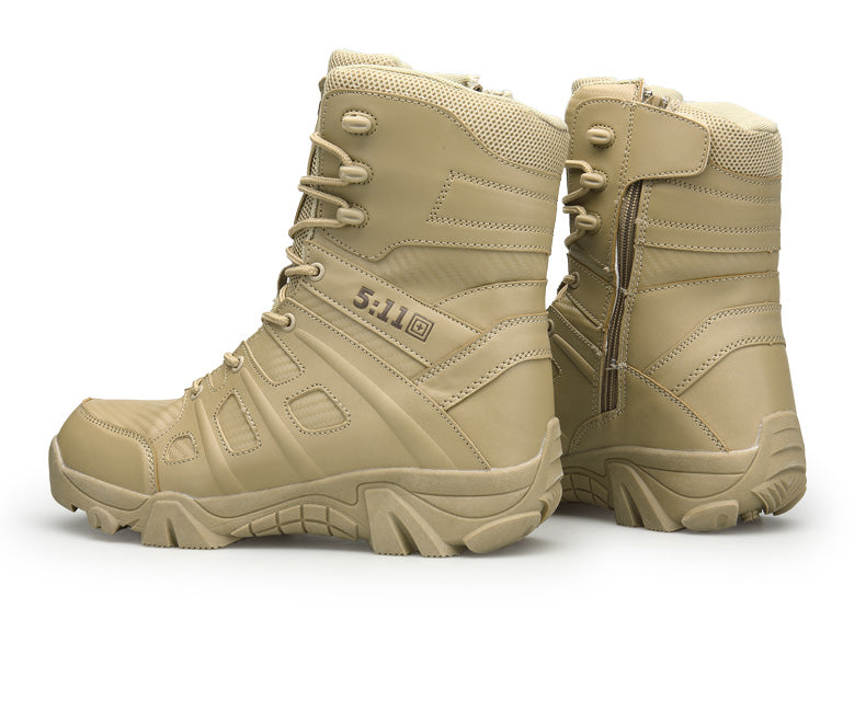 Militärische Kampfstiefel mit hohem Schaft, Sicherheitsschuhe mit seitlichem Reißverschluss | 067