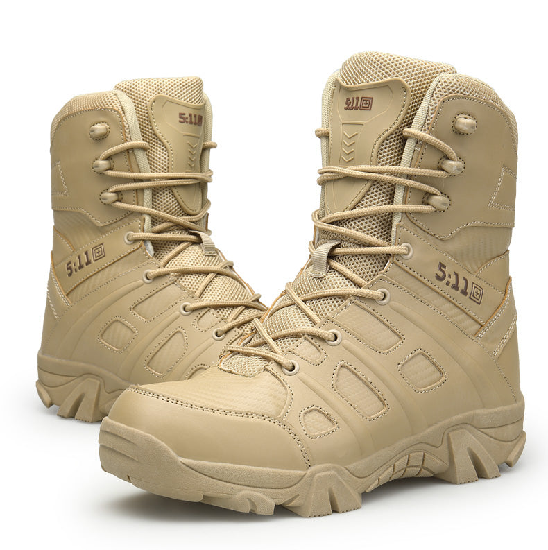 Militärische Kampfstiefel mit hohem Schaft, Sicherheitsschuhe mit seitlichem Reißverschluss | 067